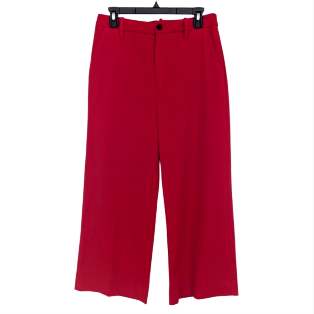 Banana Republic Red Wide-Leg Cropped Size 8 Pant